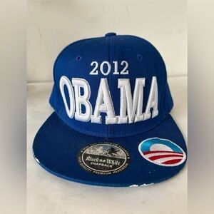 Vintage 2012 Obama Flat Brim Snapback Hat Original Stickers